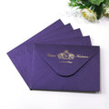 Custom Purple Wedding Party Invitation Pearl Paper Envelope with Gold Foil Printing
