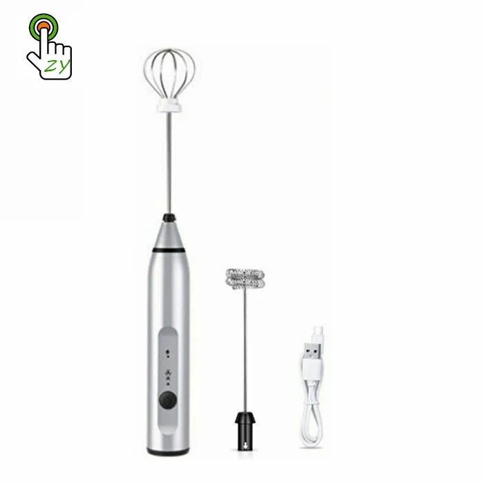 Free Shipping Wholesale Electric USB Rechargeable Handheld Foamer Milk Foam Maker Mixer Coffee Drink Frothing Wand Milk Frother