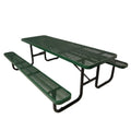 Outdoor Farmhouse Patio Furniture 6 Foot 8 Foot Steel Picnic Table Bench Outside Restaurant Event Dining Set Metal Table Chair