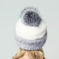 MWFur Winter Season Street Luxury Warm Fashion Hat Female Winter Warm Cap Lady Fashion Mink Knitted Hat Fur Cap Hats