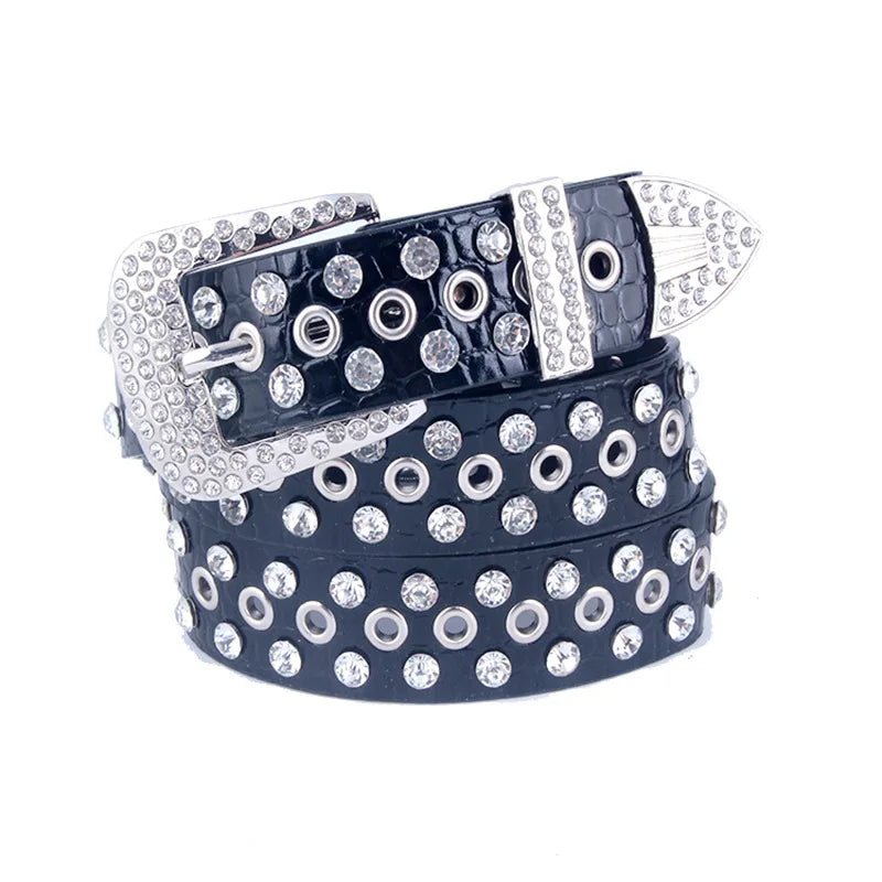 Korean Version Diamond-Encrusted Women's Decorative Belt Alloy for Buckle Direct Factory Fashionable Crystal Rhinestones Ladies