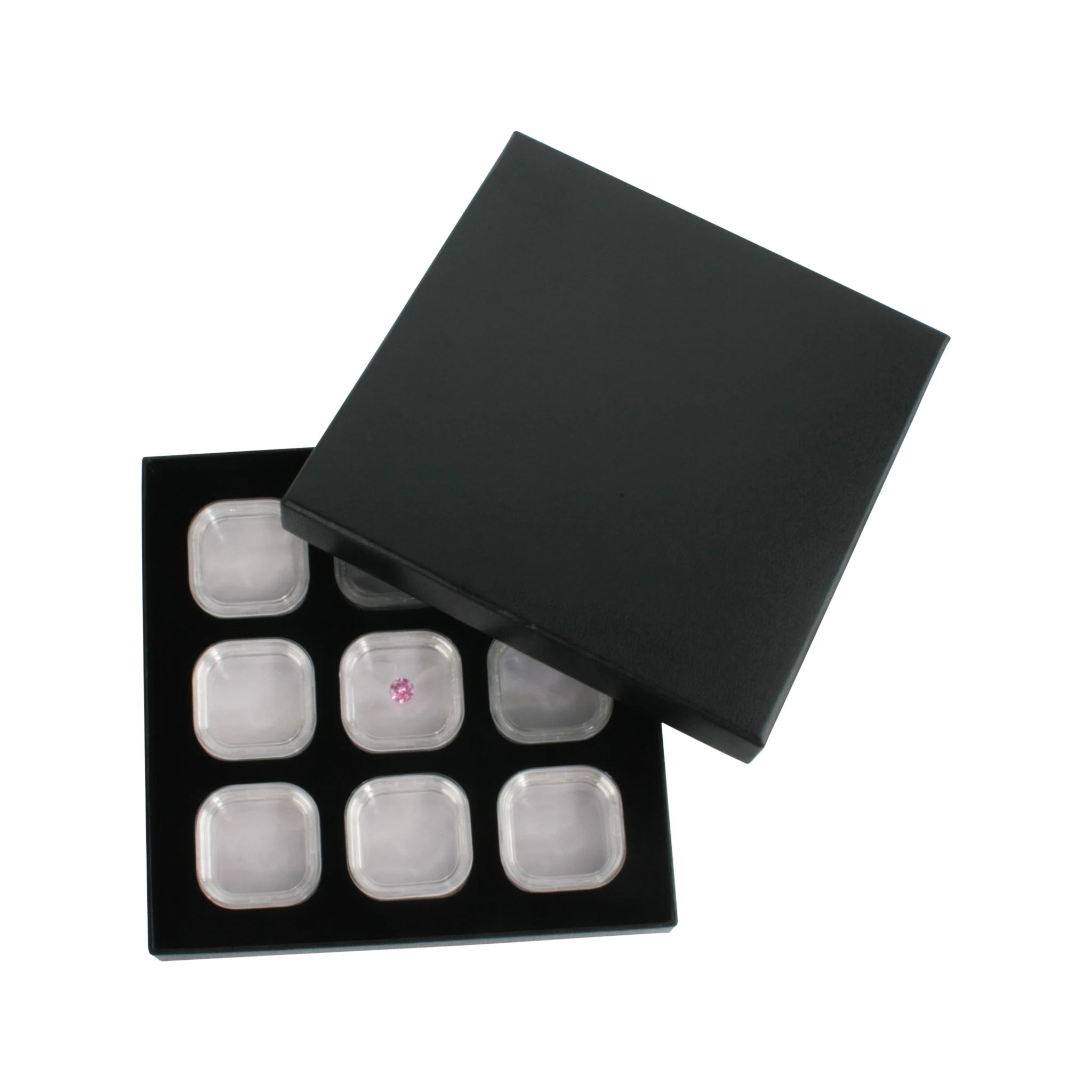 Wholesale Jewelry Suspension Display Box Loose Gem Storage Case Gemstone Showcase Stone Container Box Tray Set