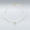 QX CUSTOM OEM Fine Jewelry 18K Gold Plated 925 Sterling Silver Cubic Zirconia Gemstones Freshwater Pearl Women Heart Necklaces