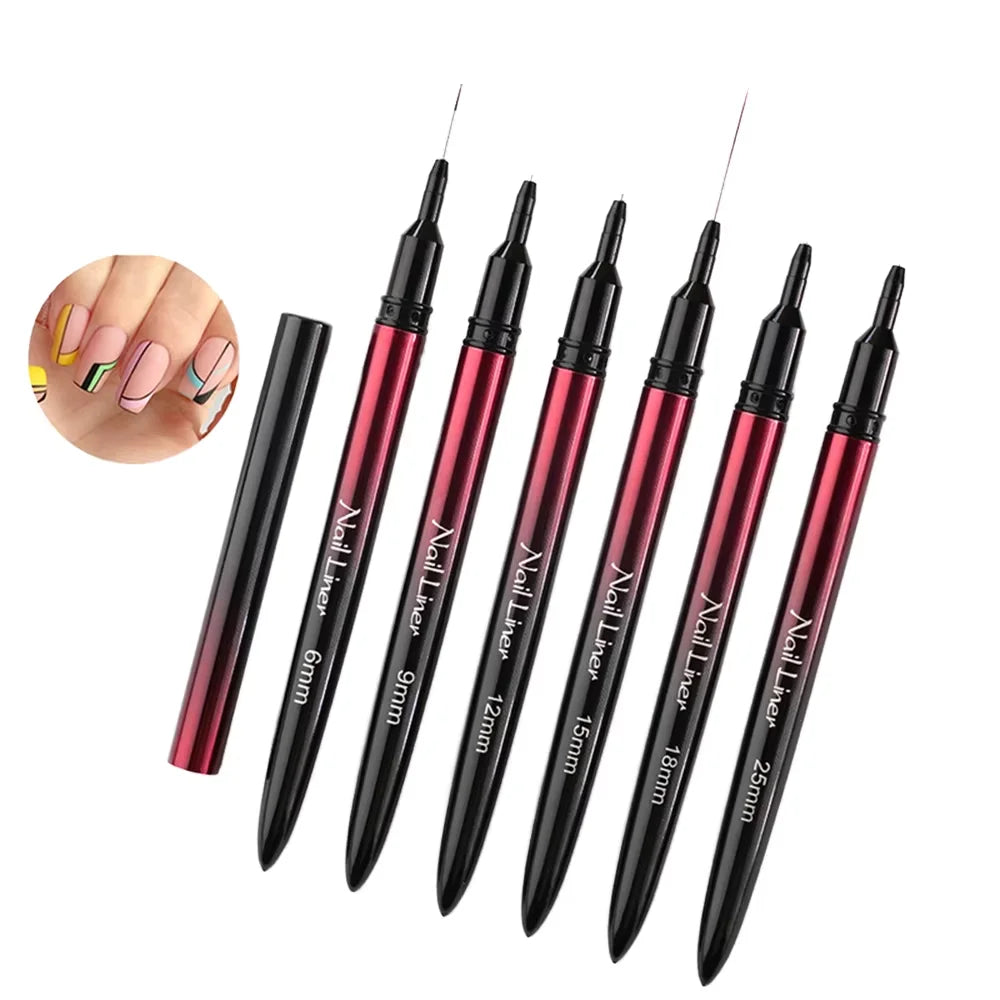 Gradient Pink Liner Brush Nail Brush Nail Art Liner Nail Art 9mm Brushes Private Label Pincel Liner Profesional