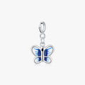 925 Sterling Silver Exquisite Enamel Butterfly Pendant Fit for Women DIY Bracelet Necklace Charms Fine Jewelry