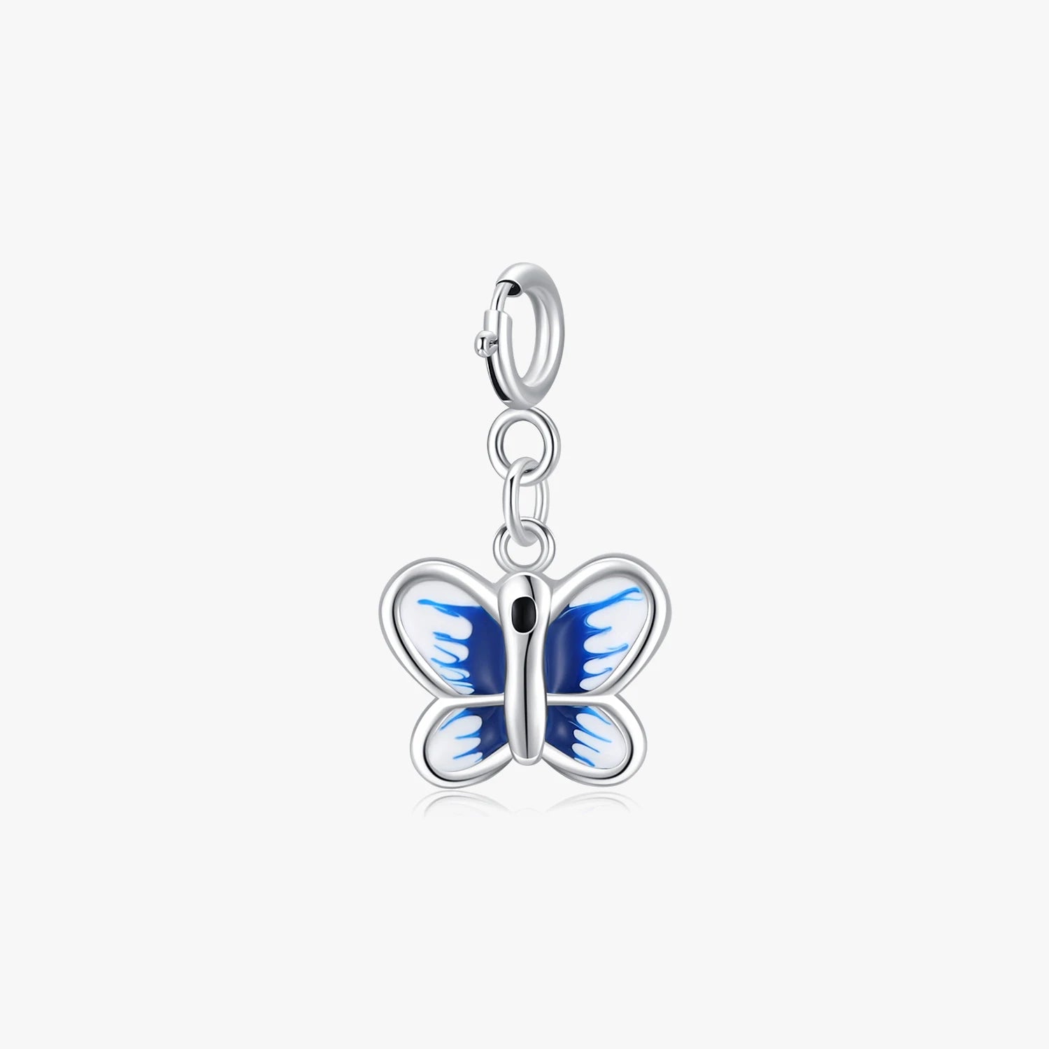 925 Sterling Silver Exquisite Enamel Butterfly Pendant Fit for Women DIY Bracelet Necklace Charms Fine Jewelry