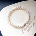 Tianmeng  Magnetic Clasp Girl's Near Round 5-6 mm Natural White Chain Bracelet Water Pearl Romantic Style CNAS Certified