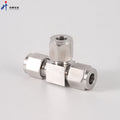 SS 316L Tube Fittings Dual Ferrules Type Tube Union Tees for Nontoxic Liquid