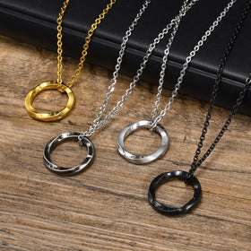 Fashion Personalized Stainless Steel Viking Mobius Ring Pendant Necklace for Men Fashion Jewelry PN-1708