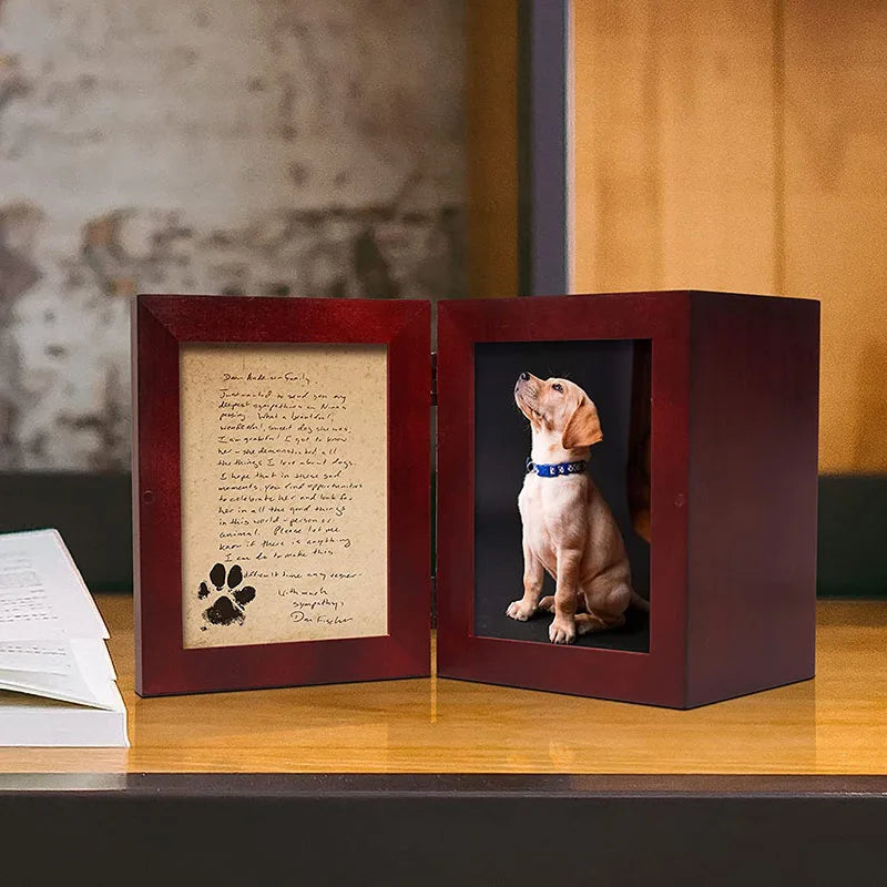 Custom Wooden Pet Urn Box Pet Memorial Shadow Box Coffin Personalized Dog Cat Ash Urn Small Animals Wood Pet Casket for Dogs