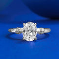 Simple starburst 925 Sterling Silver Gold-plated Oval 6*8mm Single diamond Zircon Ring for Women