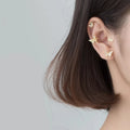 Daidan Earring Clip Non Pierced Butterfly Earring Cuffs Dainty Cz Stone Fashion Sterling Silver Clip on Earring