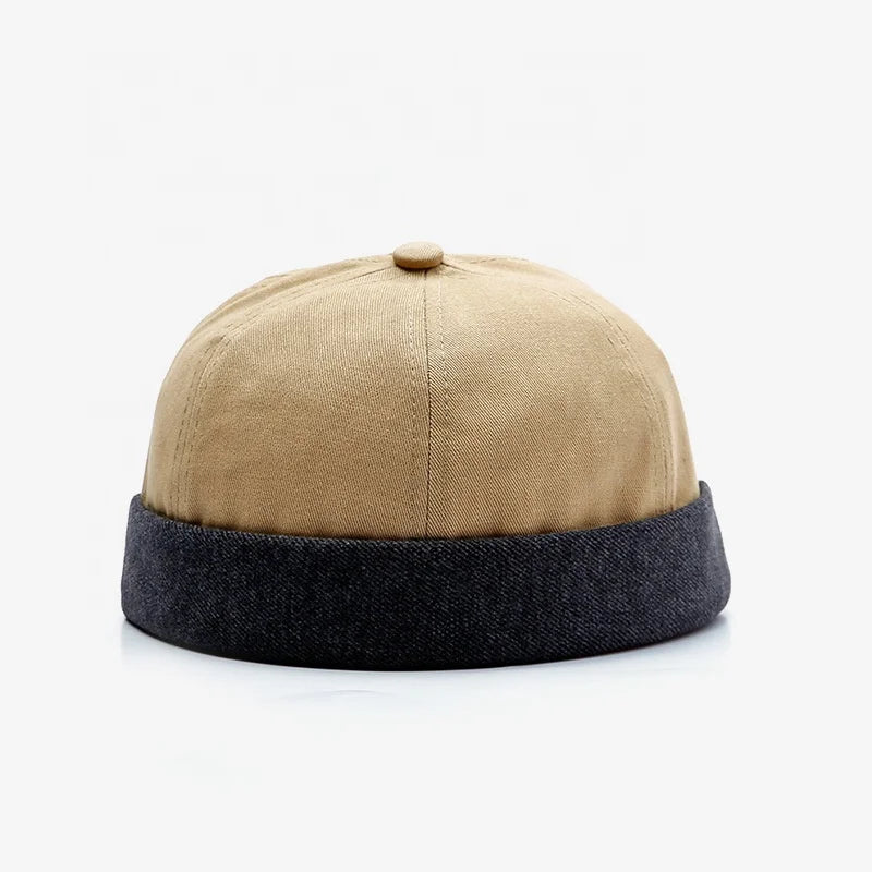 OEM Personalized Custom logo Plain Sailor Man Round Hat Blank Brimless Docker Cap Wholesale