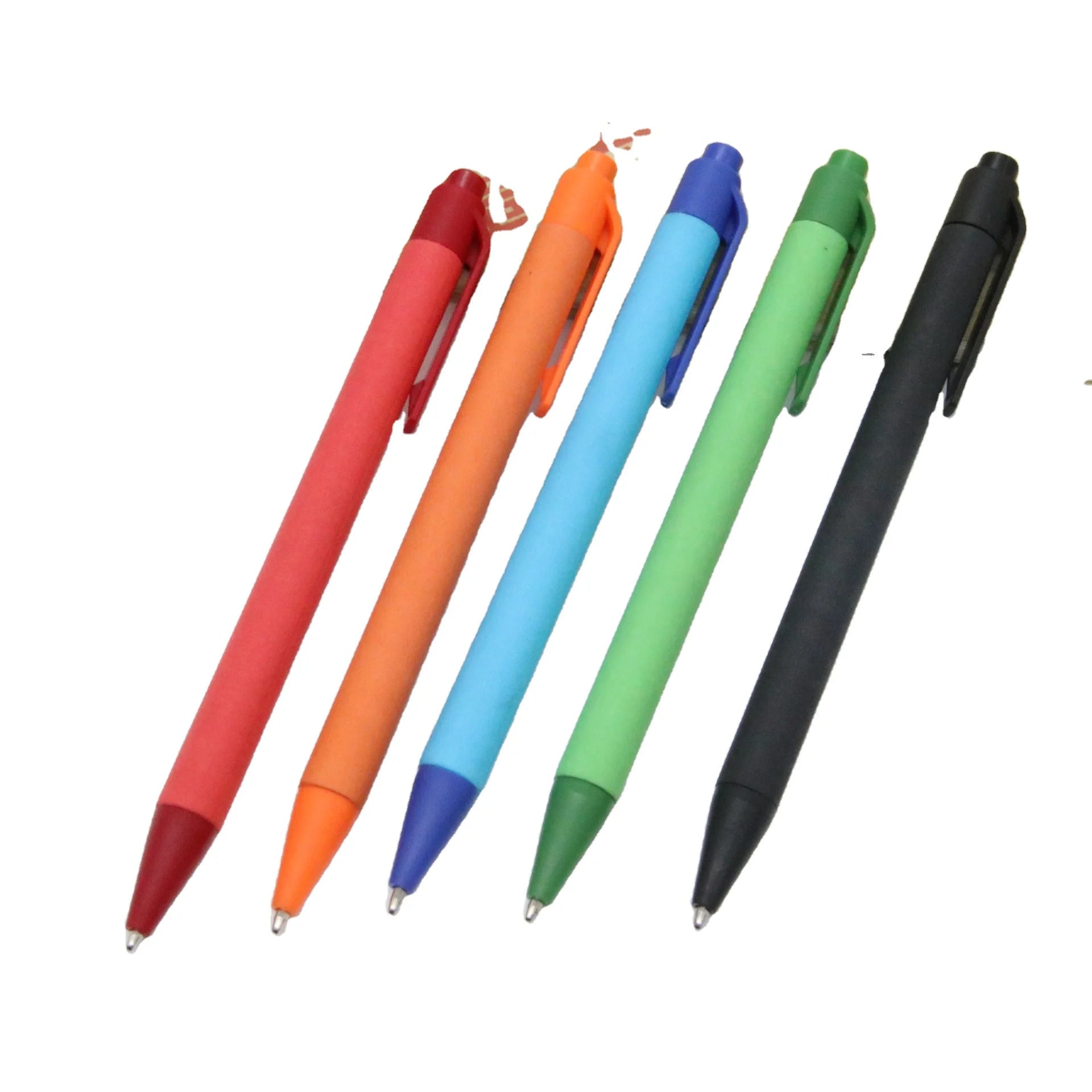 Custom Eco Friendly Plastic Kraft Paper Ballpoint Ball Point Pen Pens With Logo