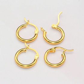 Fashion 925 Silver Huggie Ear Buckle Earrings Women 18K Gold Plated 925 Sterling Silver Hoop Earrings Jewelry Wholesale