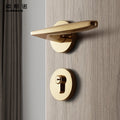 Nordic Style Modern Design PVD Gold Finish Zinc Alloy Lock Door Set with Handles