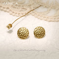 VIANRLA New Arrival Irregular Pattern Circular Stud Earrings Special Design Stainless Steel Earrings Women Fashion Jewelry
