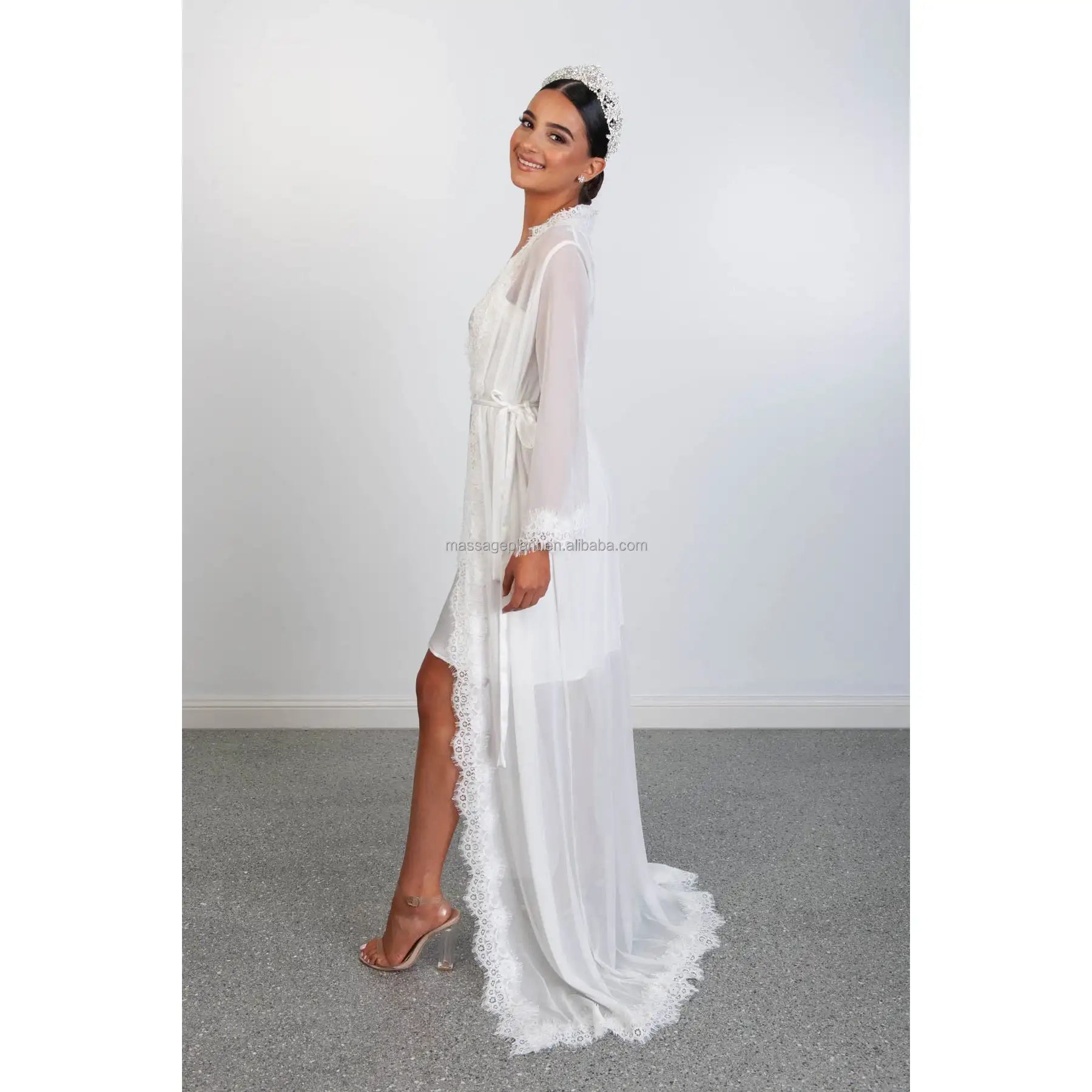 Ladies Custom Solid Long Femme Designer Bath Robe Luxury Wholesale Kimono Silk Women Floor Length Bath Robe