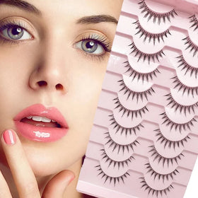 Hot Sale Own Brand 3d Silk Soft Lashes Wholesale False Natural Eyelashes Invisible clear Band Lash
