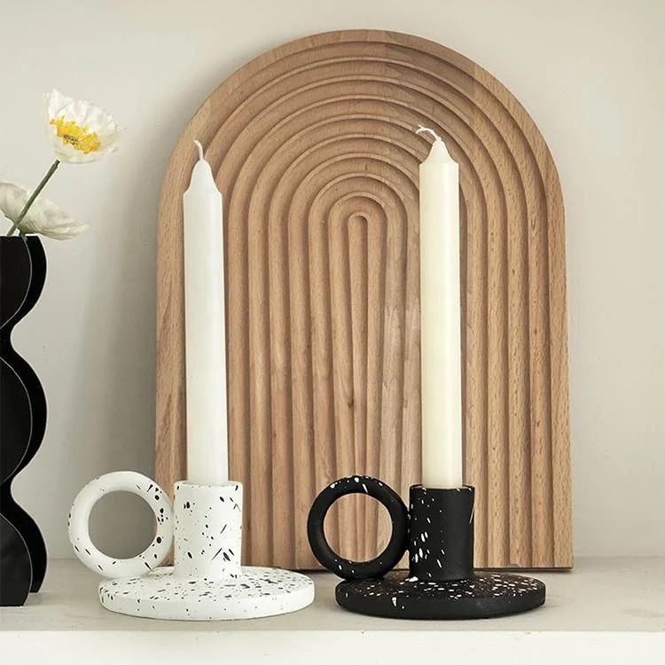 Wholesale Nordic Style Geometric Porcelain Candle Holder Home Wedding Decoration Unique Creative