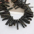 CB8054 Natural Genuine Black Coral Horn Branch Beadscoral Sticks Beads