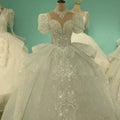 S1076H New Princess Style Beads Diamond Temperament Puff Sleeve Fairy Wedding Dress
