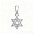 Custom Rhodium Plated 925 Sterling Silver Cubic Zirconia Luxury Star of David Pendant for Women | Jewish Jewelry Gift Idea