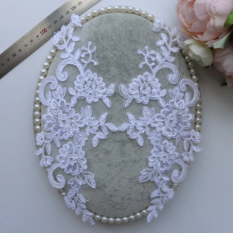 French Tulle Embroidery Lace Fabric Handmade DIY Home Furniture for Curtain Dress Bags Shoes Jewelry Decoration 100% Polyester