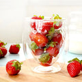 Eco-friendly Insulated Reusable Fruit Shaped Clear Double Wall Glass up Coffee Mugs Drinking Glass Tea Cups
