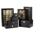 Popular Black Leather Exterior Wood 2 3 4 5 6 8 10 12 18 20 24 Slots Watch Storage Display Box