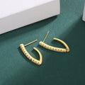 Hot Selling Jewelry High End Design Personality Earrings S925 Sterling Silver Gold Plated Zircon Stud Earrings for Women