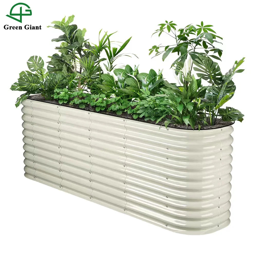 Huizhou Green Giant 32'' Tall 9N1 Modular Corrugated Galvanized Metal Raised Garden Bed Kit Planter Flower Box for the Garden