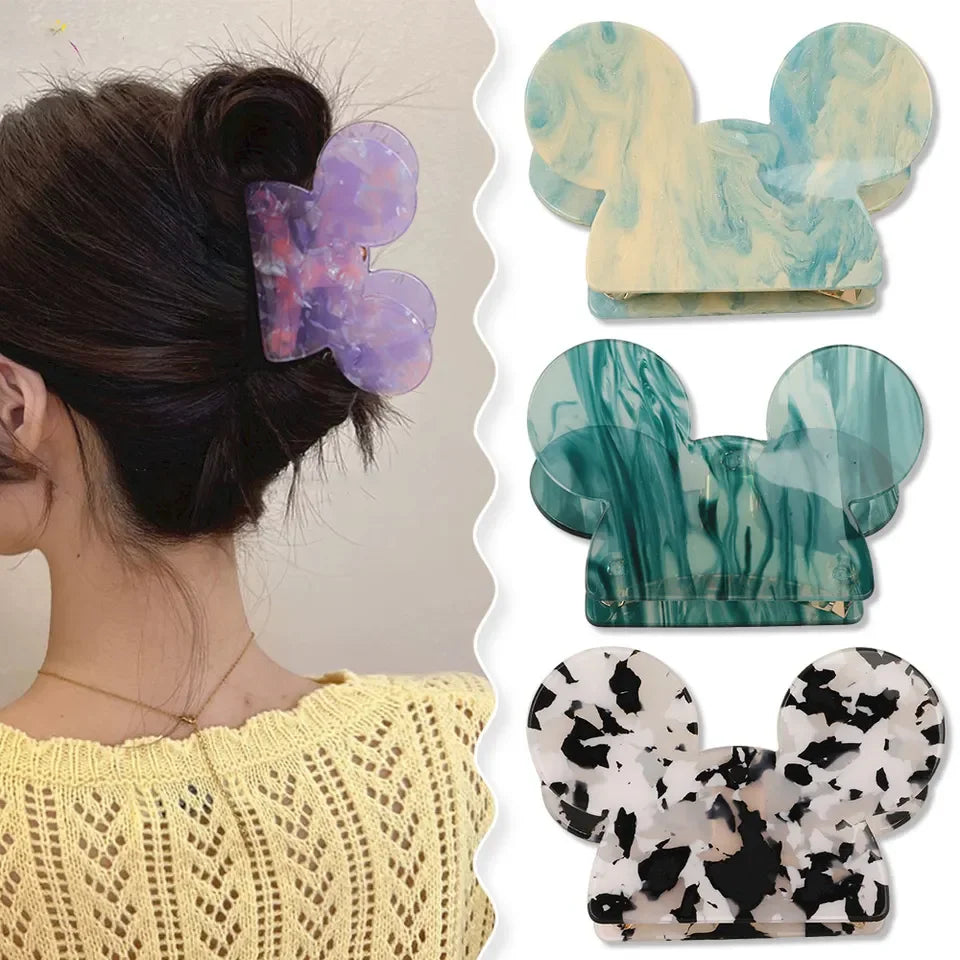 6cm New Design Cartoon Custom Unique Micky Mouse Hair Claw Clip Cute Animal Minnie Hair Claw Clip for Women Girl Thin Hair