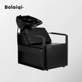BOLAIQI Wholesale Ceramic Bowl Black Metal Wash Unit Backwash Shampoo Chair for Salon Barber Spa Beauty Hair Salon Barber Shop