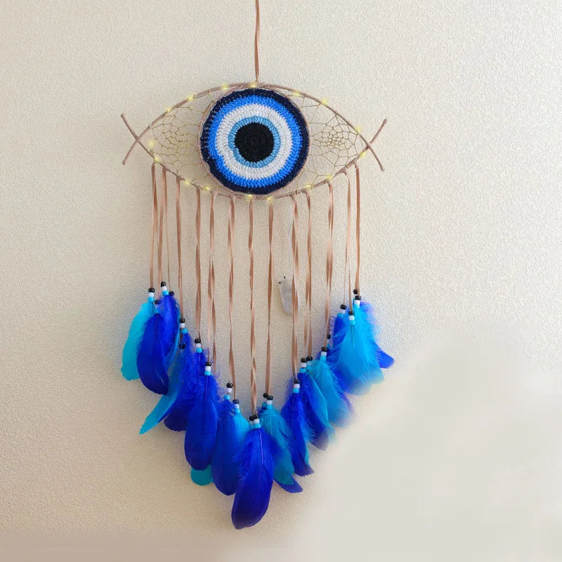 Devil Eye Dreamcatcher Ins Wind Bedroom Living Room Wall Decoration Handwoven Rope Float Artistic Wall Hanging Props-Wholesale