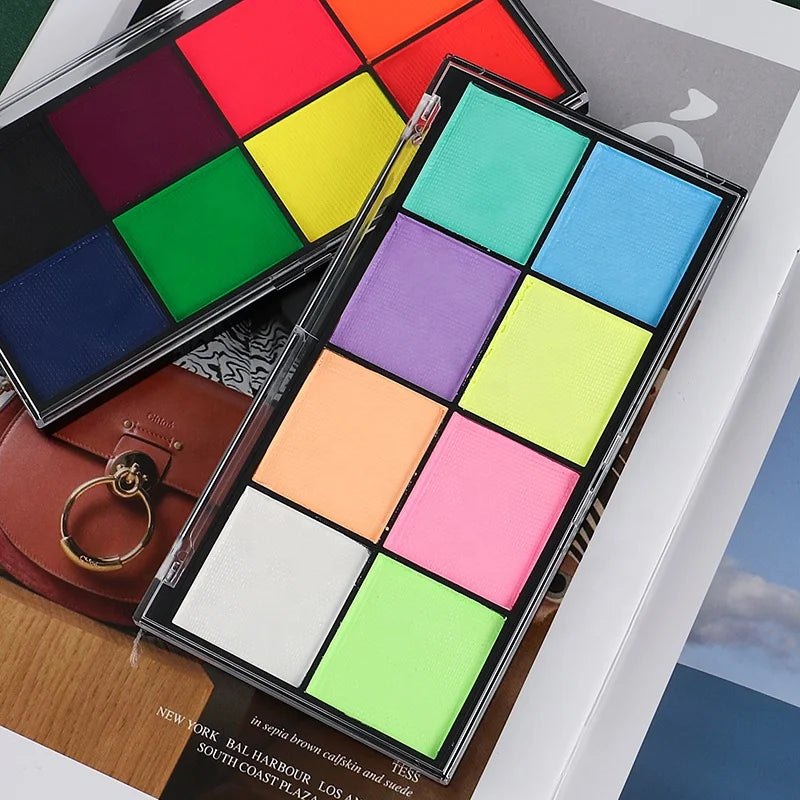 Colorful Wholesale Private Label Makeup Palette Supplies Art Paint Professional Water Based Face Body Painting Palette