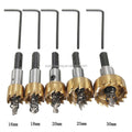 5-piece16-30mm HSS Hole Drill Stainless Steel Hole Saw Drill Bit for Metal Alloy Iron Cutting Drilling Hole Opener