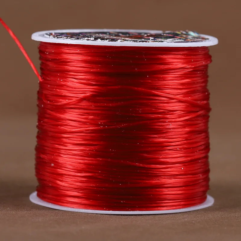 Diy Fashion Jewelry Making Bulk Elastic Crystal Thread with Plastic Spool 0.8x0.3mm Approx 30m/Spool 1409756