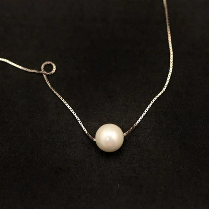 925 Sterling Silver Pearl Necklaces Pendants for Women Fashion Lady Festival Gift Jewelry
