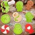 Christmas Biscuit Fondant Dough Embosser Stamper Cookie Mold Tool Cookie PressCookie Cutter Stamp Set for Royal Icing