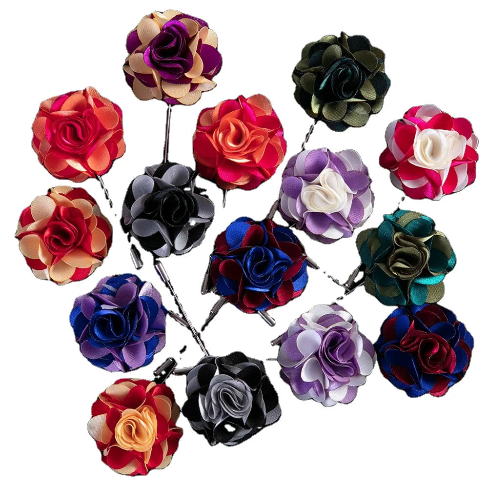 New Suit Pocket Towel Shirt Pins and Brooches Wedding Party Gifts for Guests Badge Jewelry for Men Clothing Accessories Flower