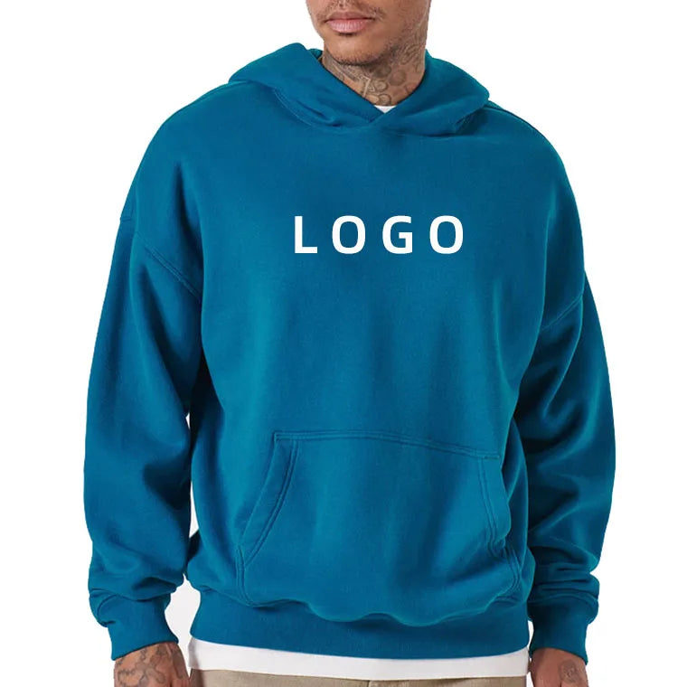 High Quality Men's Heavy Cotton Sweatshirt Casual Oversized Hoodies with Embroidered Technics New Hot Sale for Winter
