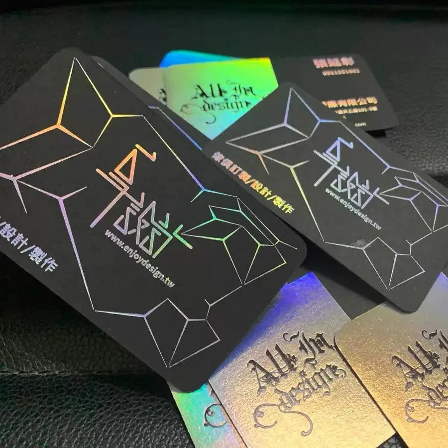 Custom logo Embossed Business Card Digital Transparent Business Card Packaging Professional Foil Business Cards with Qr Code
