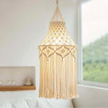 2023 New Fashion Macrame Lamp Base Ivory Macrame Sphere Pendant Lamp Macrame Lamp Shade  W1678