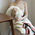 Jst Modern Style Warm Cotton Knitted Throw Blanket for Sofa Bedding Home Travelling Chunky and Comfortable Oeko-tex