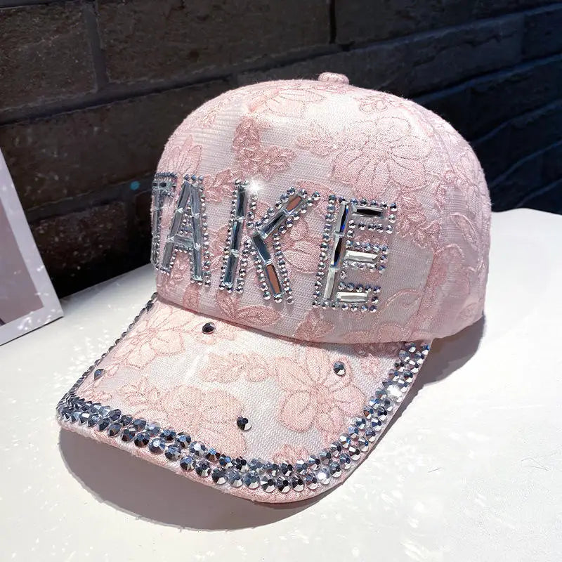 Ready to Shipping Jean Baseball Caps Rhinestones Bling Fitted Cap Distressed Denim Sport Hat