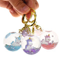 Glitter Quicksand Keychain Liquid 3D Floating Unicorn Keyring Bag Charm Round Ball Pendant Keychain