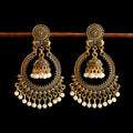 Classic Women's Gypsy Gold Flower Wedding Earrings Boho Jewelry Ladies Retro Tassel Indian Jhumka Earrings Oorbellen Hangers