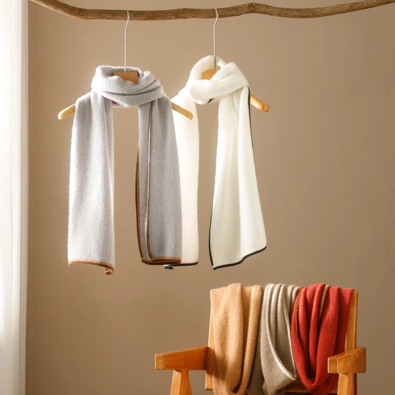 Fashion Style Luxury Women Autumn Winter Warm 100%Cashmere Small Scarf Faux Cashmere Scarf Ladies