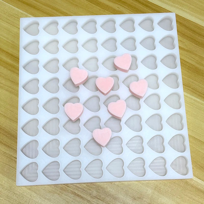 Mini Heart Shaped 125 Cavities Silicone Ice Cube Tray for Valentine's Day Chocolate & Gummy Candy Mold Cake Tools